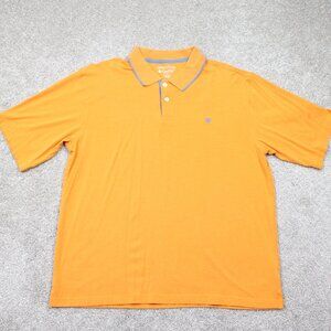 Coolibar Polo Shirt Adult XL Orange/Blue UPF 50+ Short Sleeve Pullover